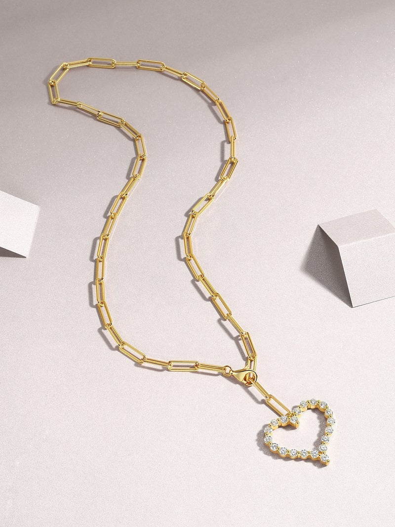 Heart's Wish - Fashionable Diamond Jewelry, Silver Jewelry, 13g Pure Silver Jewelry, Set With Small Moissanite S925 Sterling Silver And Gold-plated - alt