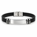 Personalized Men's Smooth Leather ID Bracelet