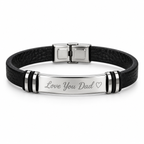 Personalized Men's Smooth Leather ID Bracelet