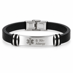 Personalized Men's Smooth Leather ID Bracelet