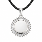 Personalized Crystal-Style Round Photo & Text Engraving Pendant