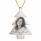 Personalized Christmas Tree Photo & Text Engraving Ornament