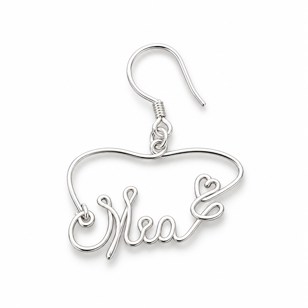 Personalized 925 Sterling Silver Name Earrings – Handmade Initial or Full Name