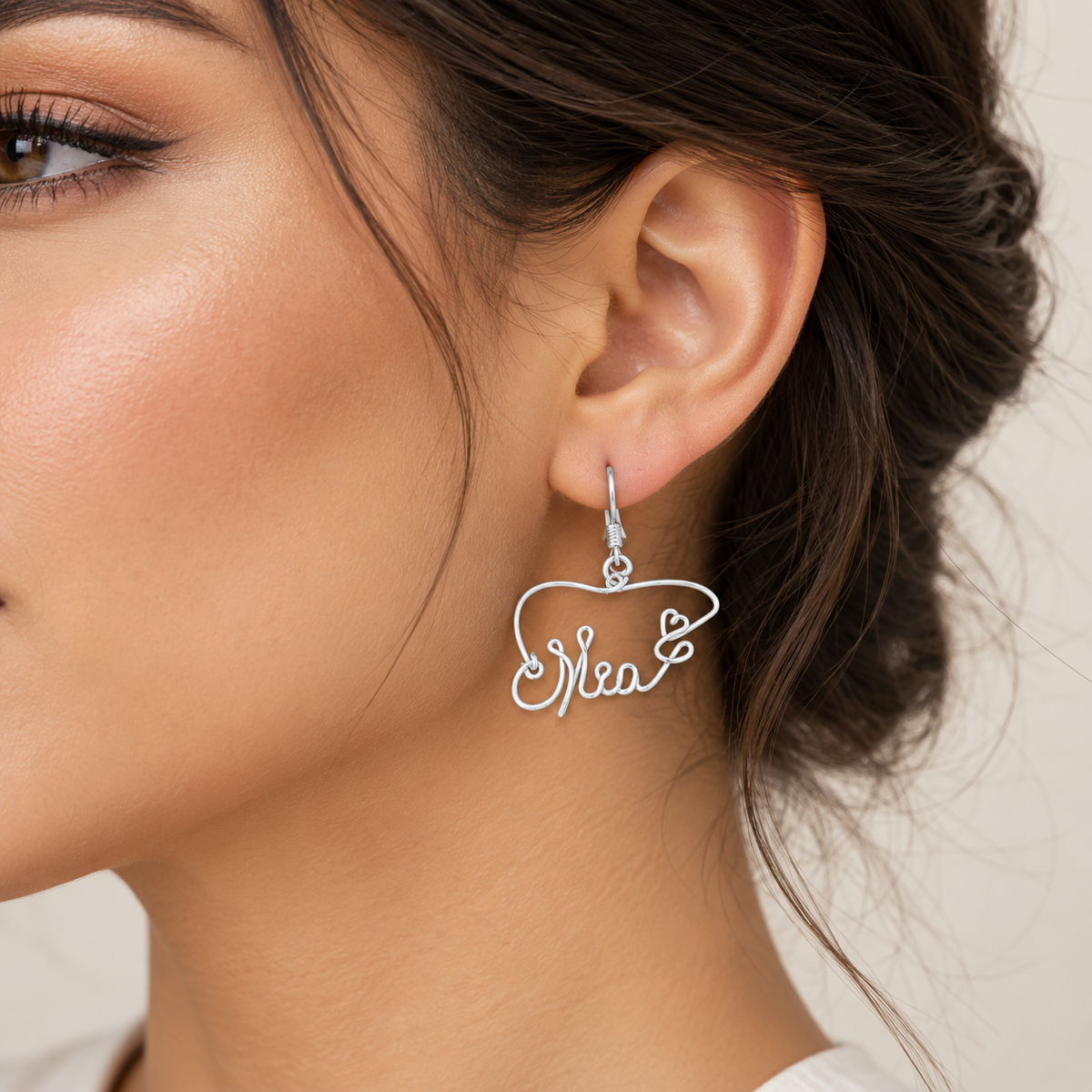 Personalized 925 Sterling Silver Name Earrings – Handmade Initial or Full Name