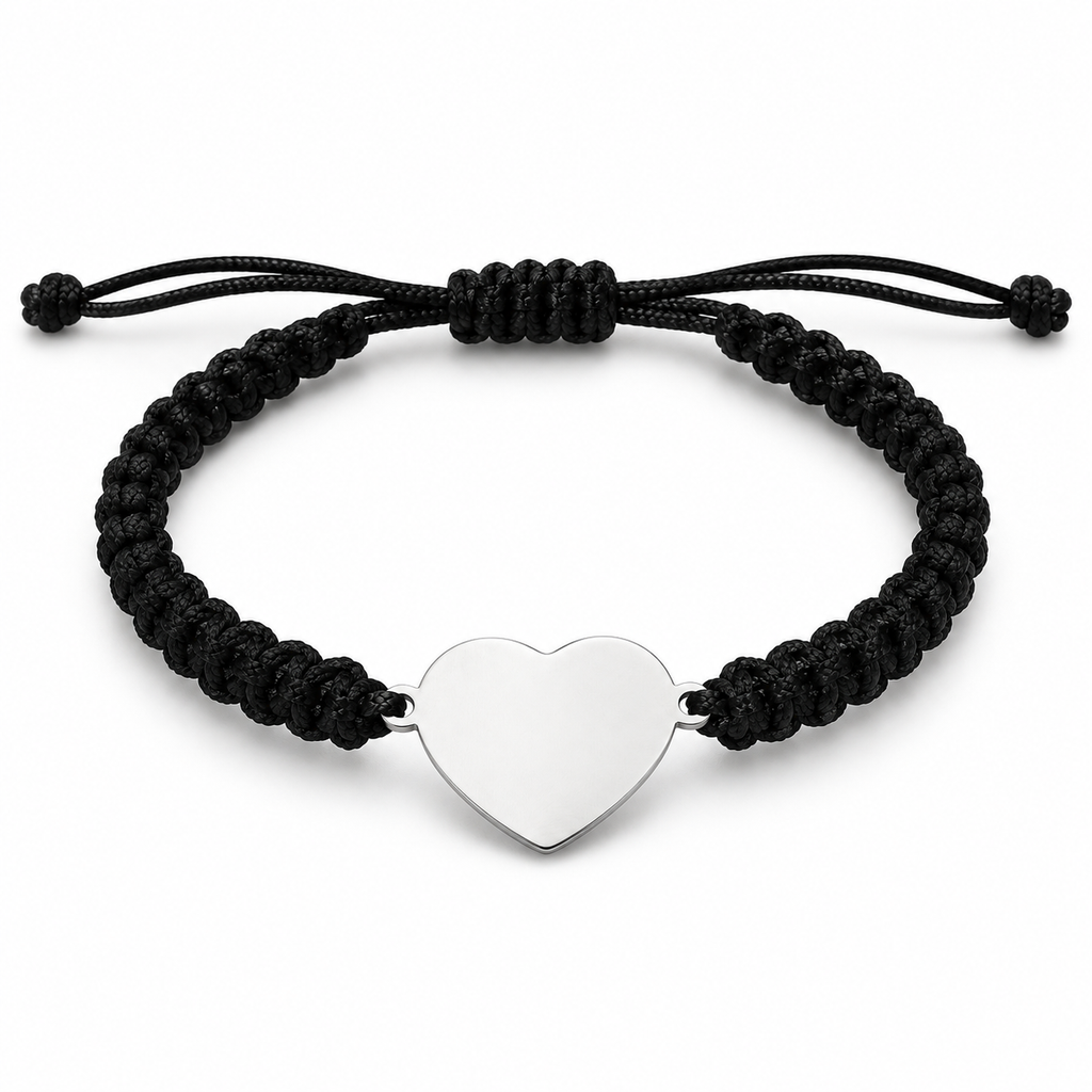 Large Heart Braided Cord Bracelet