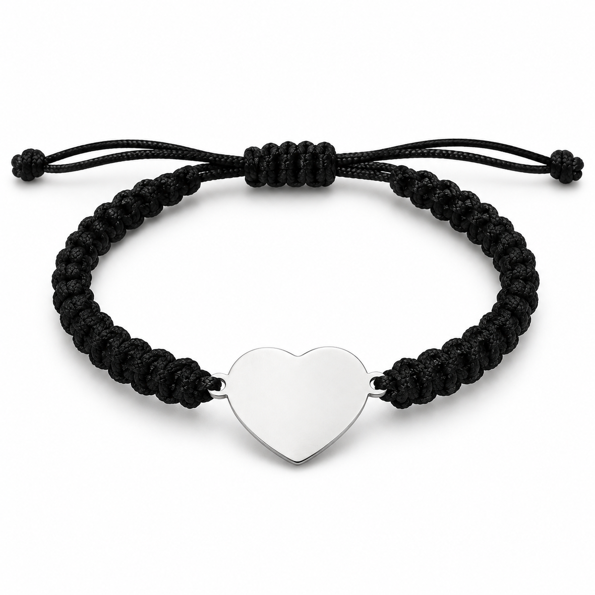 Large Heart Braided Cord Bracelet