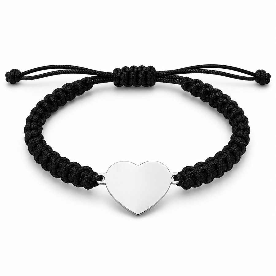 Large Heart Braided Cord Bracelet