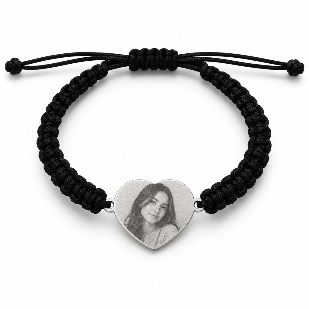 Large Heart Braided Cord Bracelet