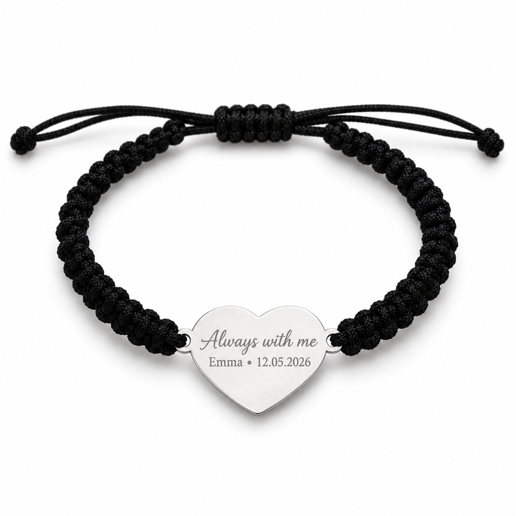 Large Heart Braided Cord Bracelet