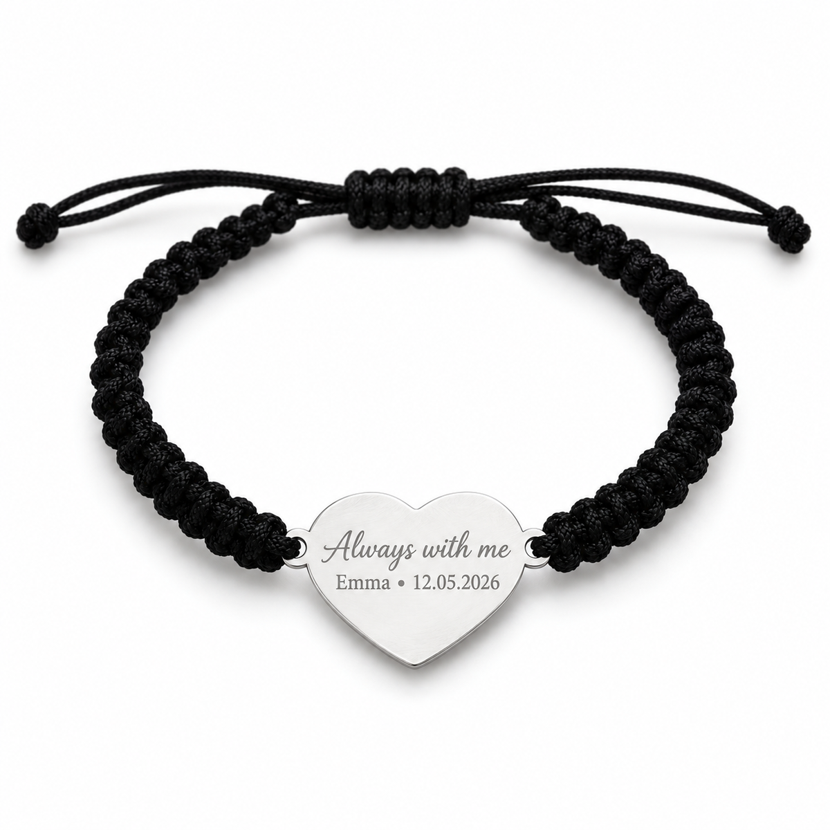 Large Heart Braided Cord Bracelet