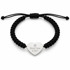 Large Heart Braided Cord Bracelet