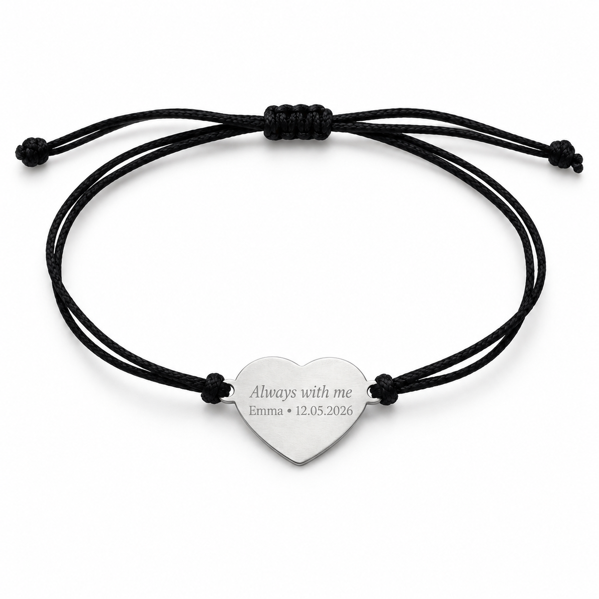 Kordelarmband mit kleinem Herz