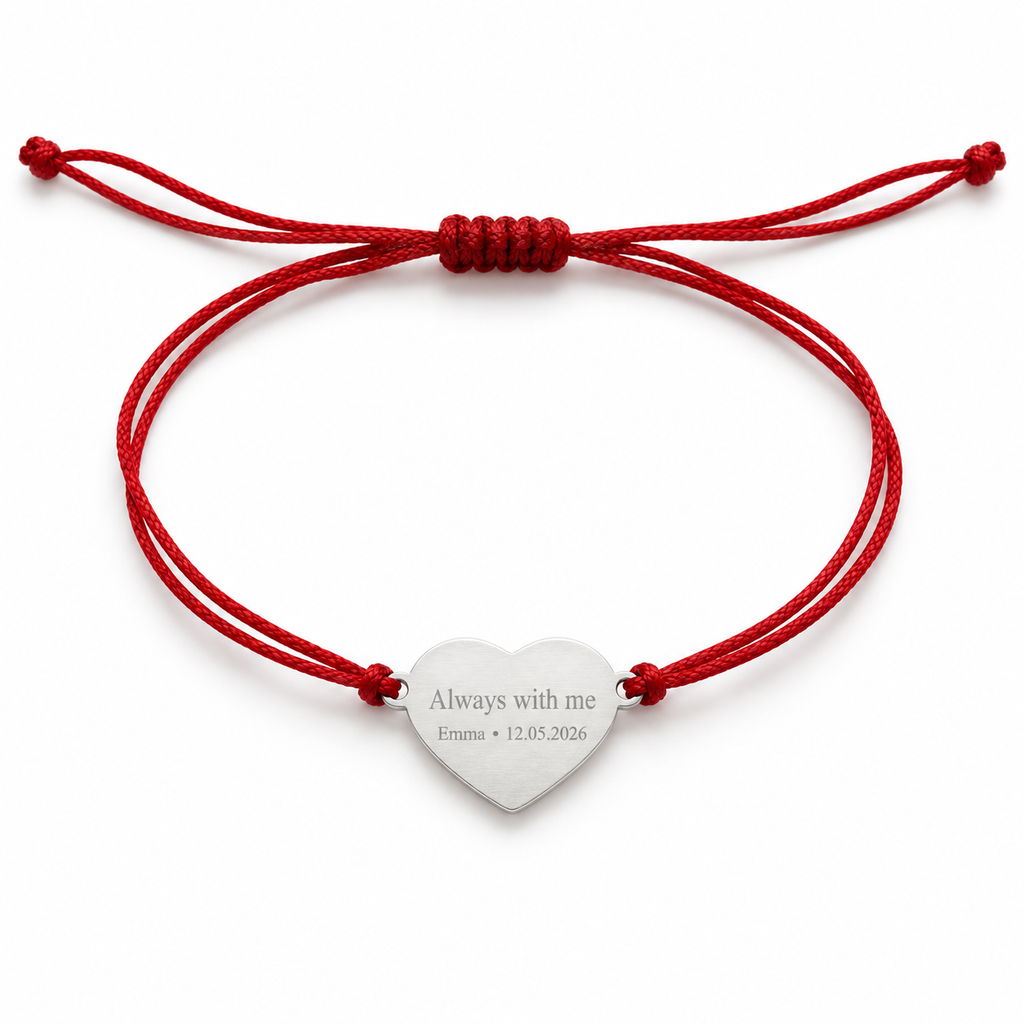 Kordelarmband mit kleinem Herz