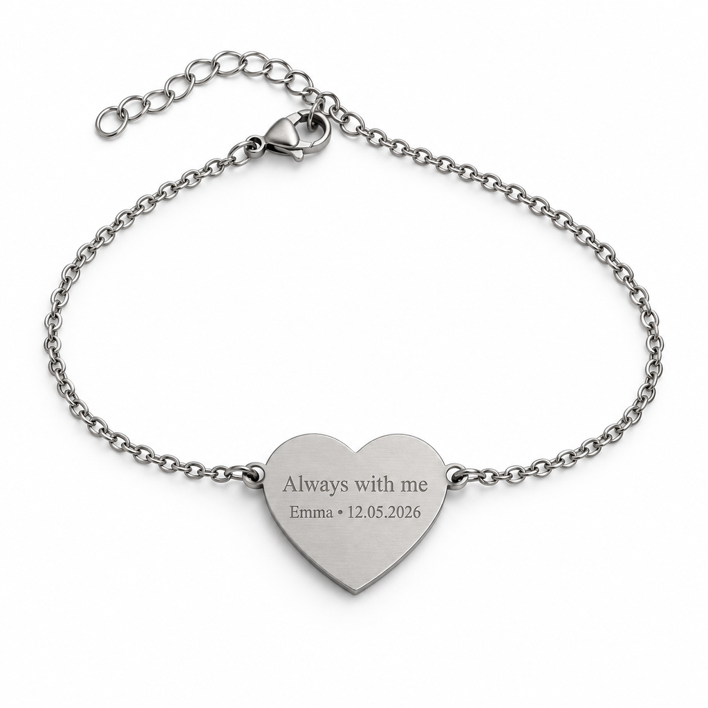 Stainless Steel Heart Chain Bracelet