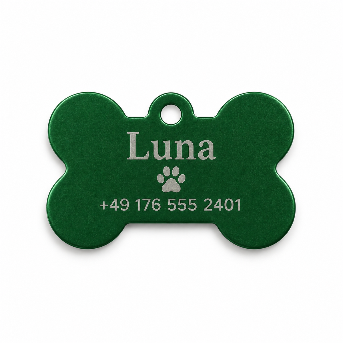 Personalized Bone-Shaped Pet Tag – Photo & Text Engraving