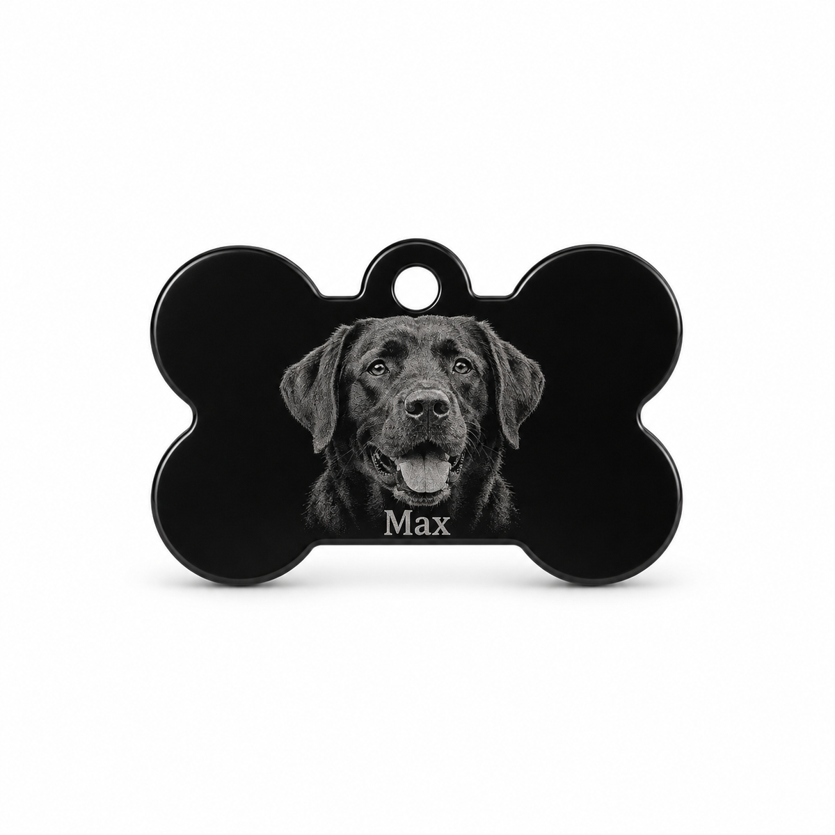 Personalized Bone-Shaped Pet Tag – Photo & Text Engraving