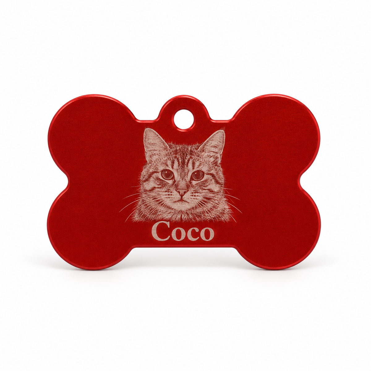 Personalized Bone-Shaped Pet Tag – Photo & Text Engraving