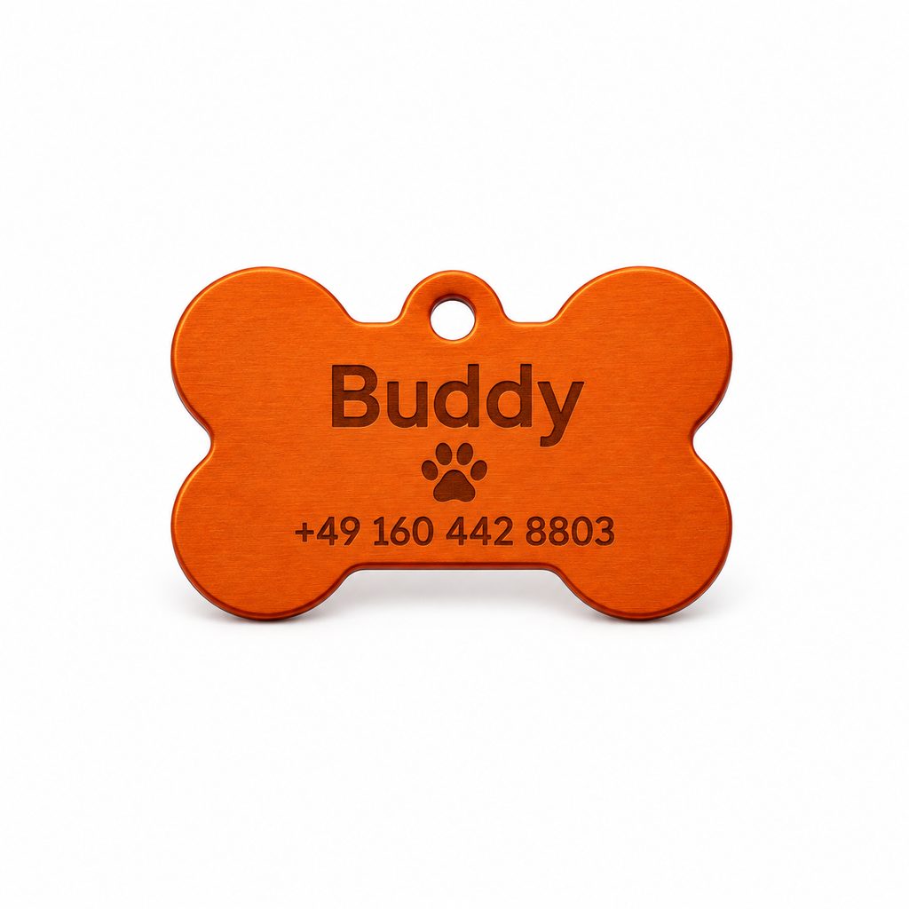 Personalized Bone-Shaped Pet Tag – Photo & Text Engraving