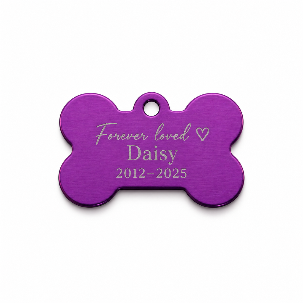 Personalized Bone-Shaped Pet Tag – Photo & Text Engraving