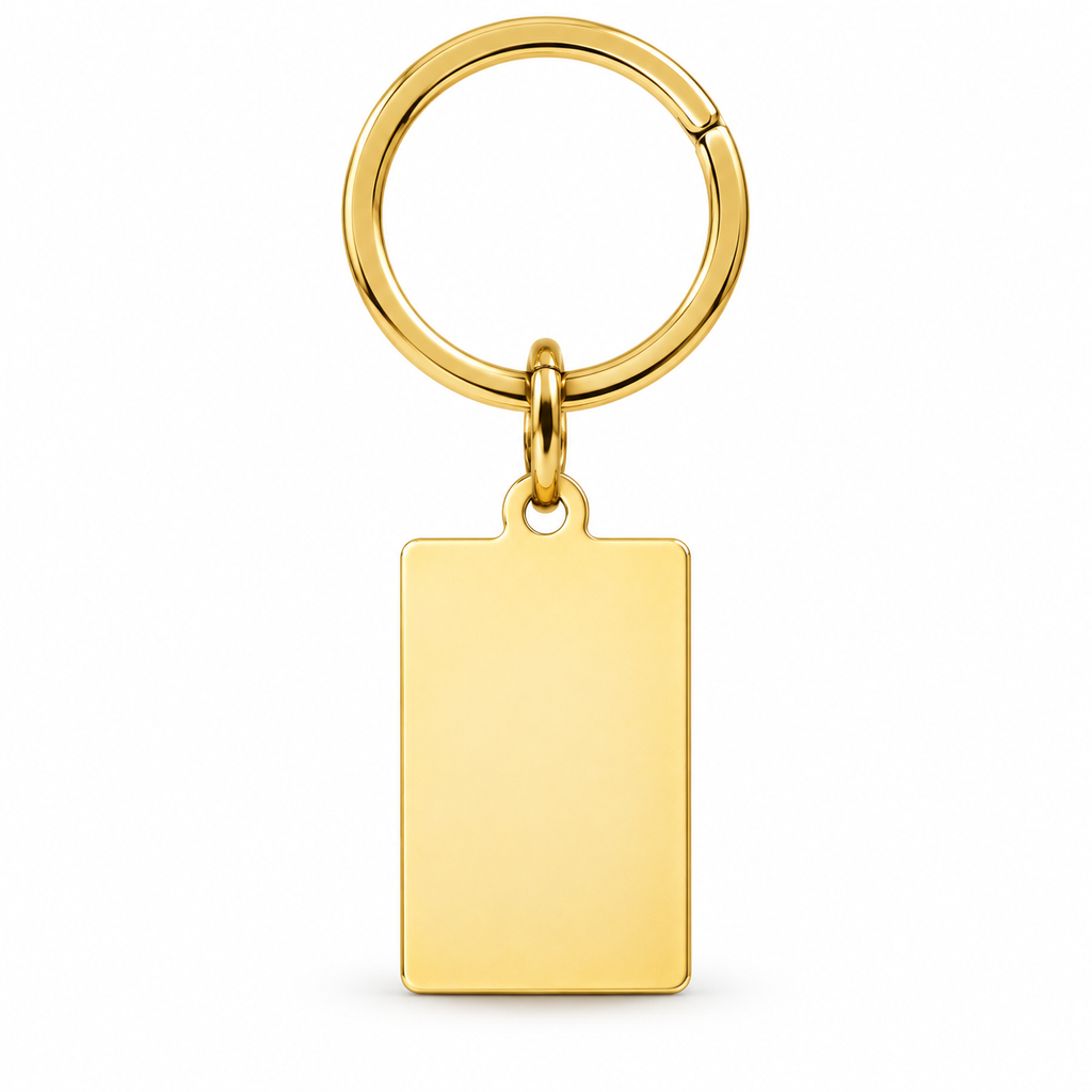 GR-022 Gold Elegant Tag Pendant – Gold Keyring