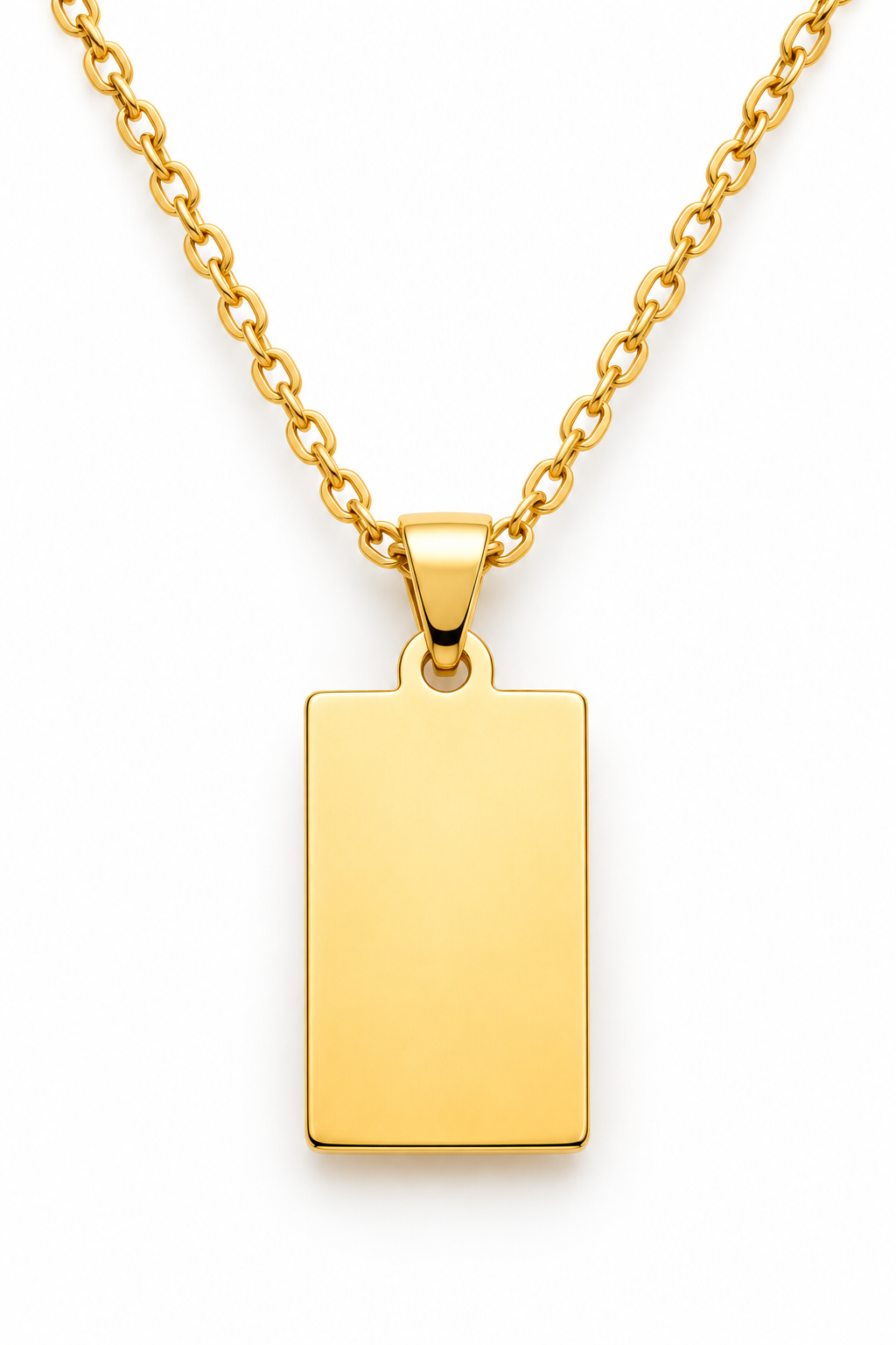 GR-022 Gold Elegant Tag Pendant – Gold Stainless Steel Chain