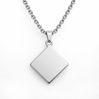 GR-010 Silver Diamond Pendant – Silver Stainless Steel Chain