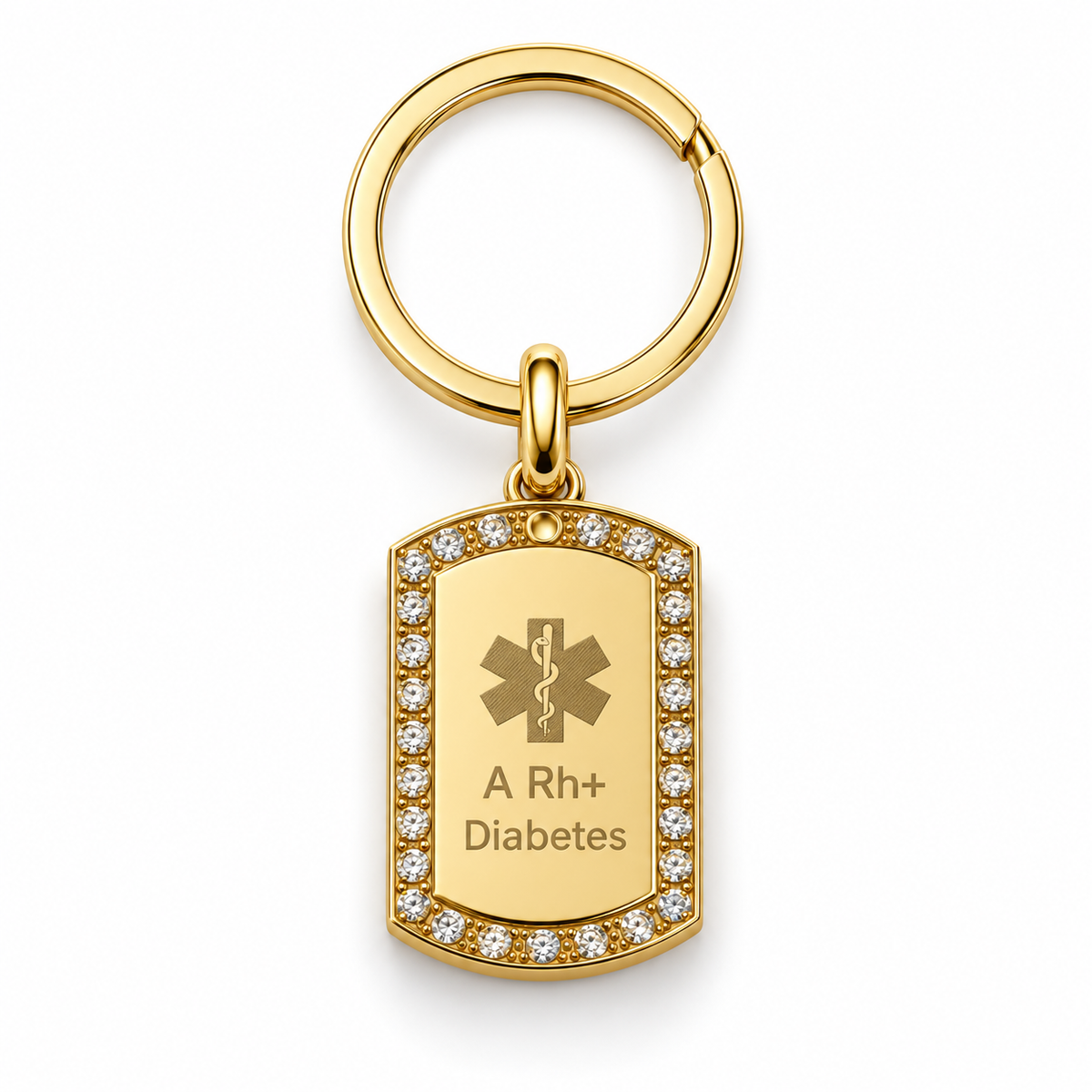 Personalized Small Crystal-Style Tag Photo & Text Engraving Pendant