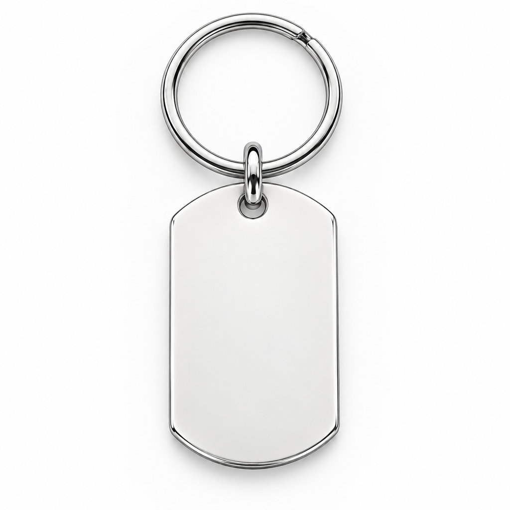 Rounded tag pendant with keyring