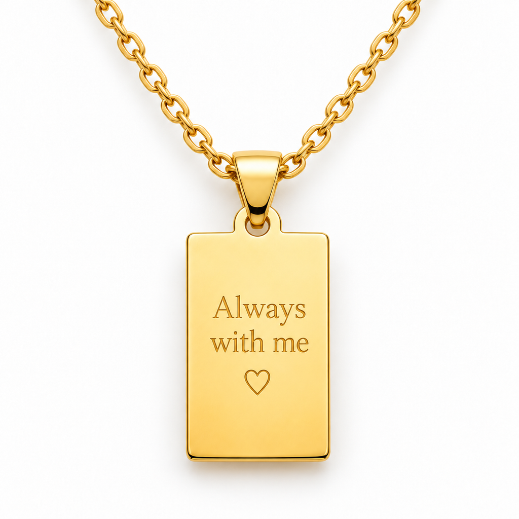 Personalized Elegant Tag Photo & Text Engraving Pendant