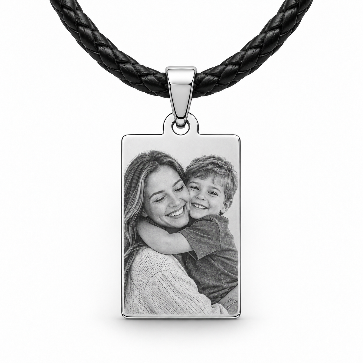 Personalized Elegant Tag Photo & Text Engraving Pendant
