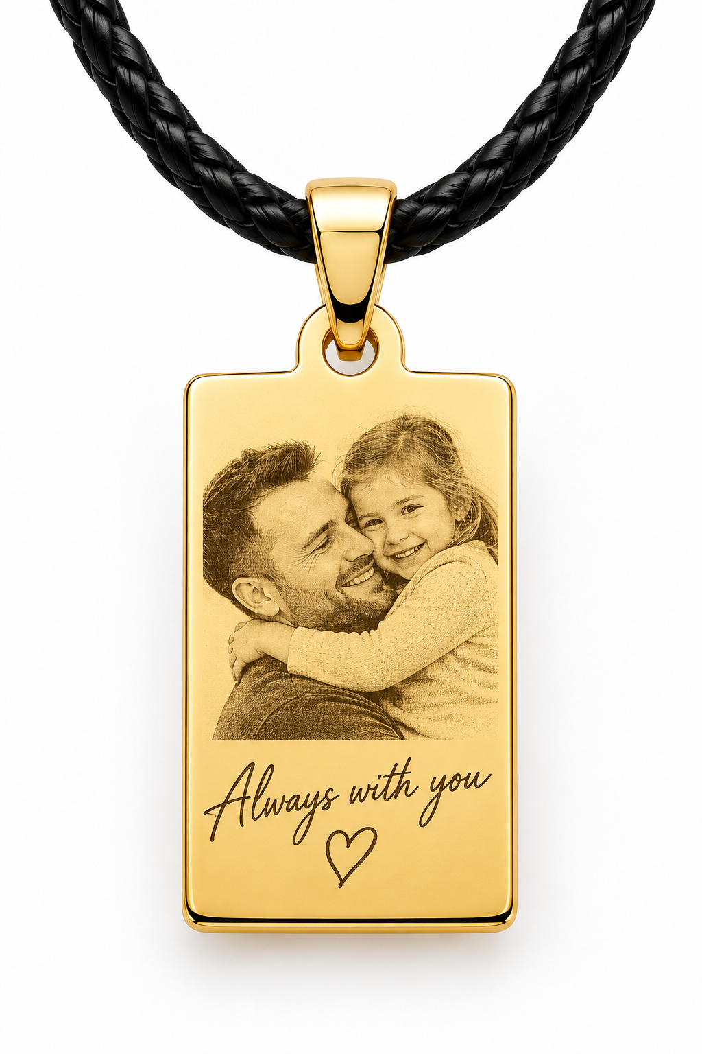 Personalized Elegant Tag Photo & Text Engraving Pendant