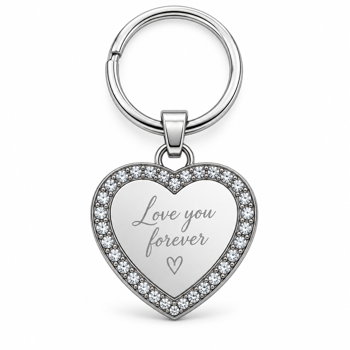 Personalized Crystal-Style Heart Photo & Text Engraving Pendant