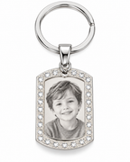 Personalized Small Crystal-Style Tag Photo & Text Engraving Pendant