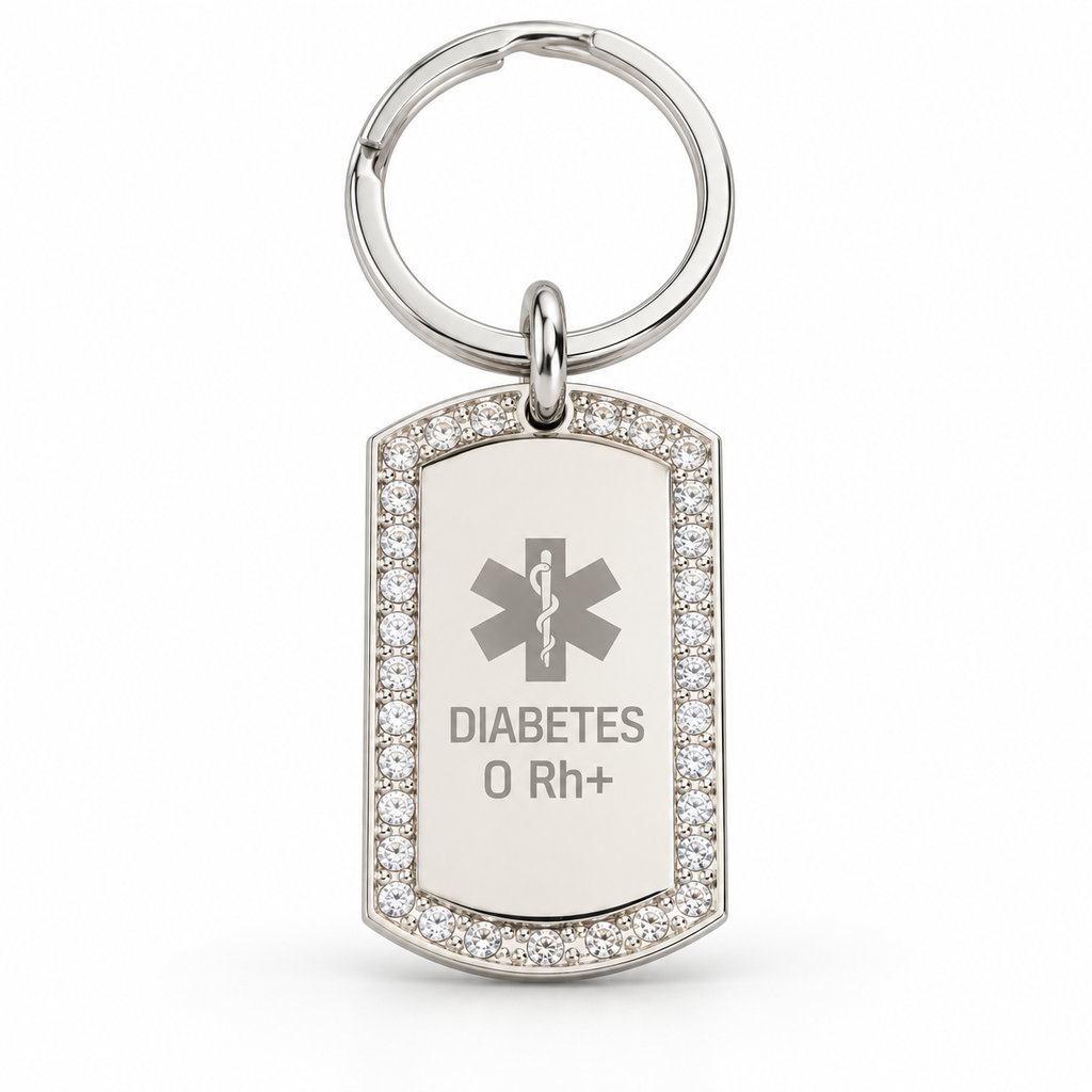 Personalized Large Crystal-Style Tag Photo & Text Engraving Pendant