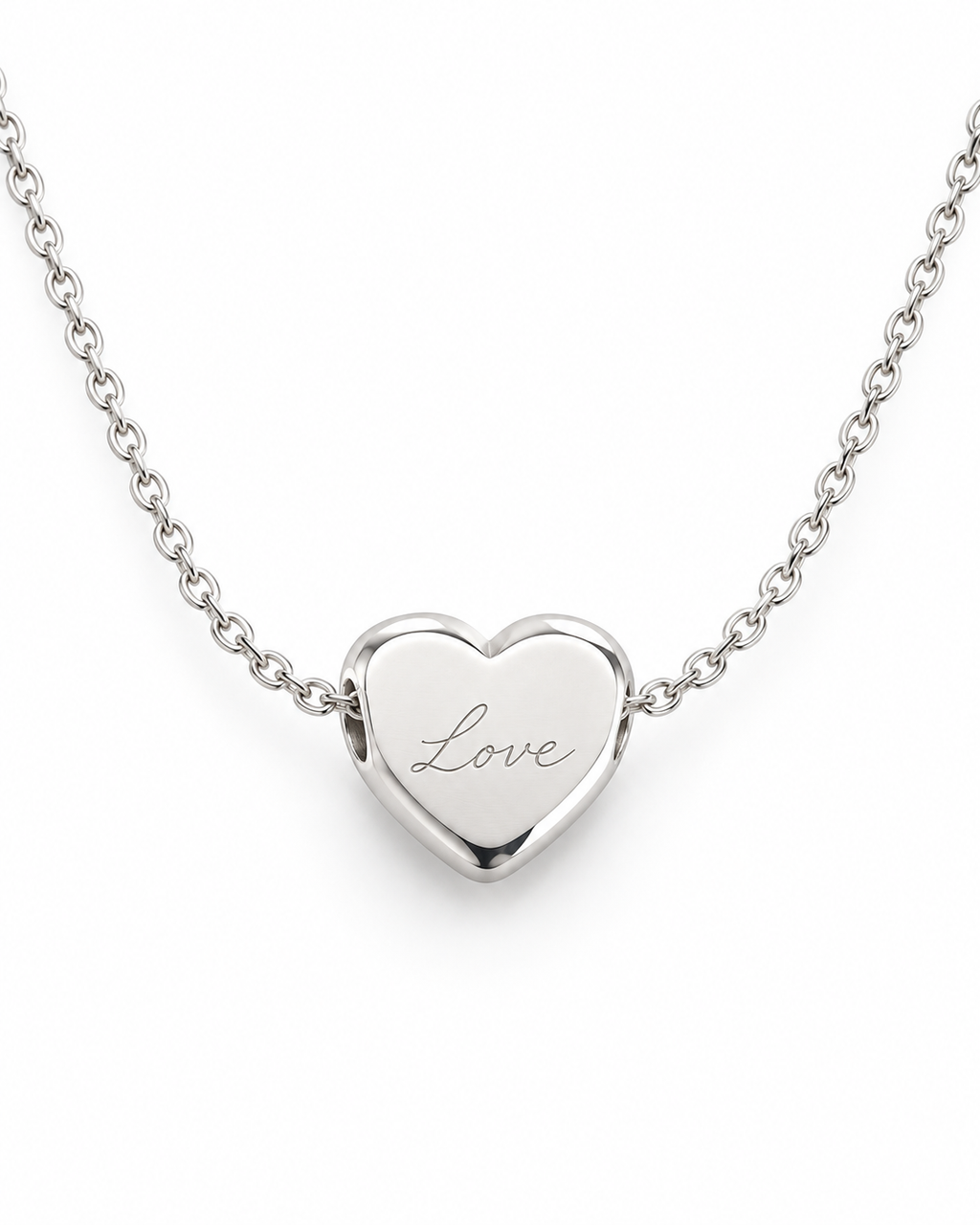 Personalized Small Heart Photo & Text Engraving Pendant