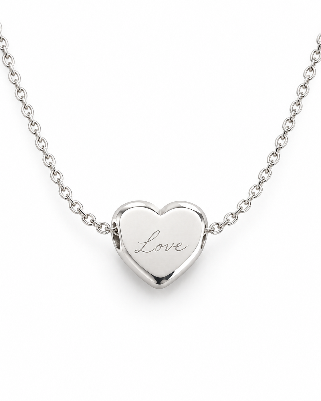 Personalized Small Heart Photo & Text Engraving Pendant