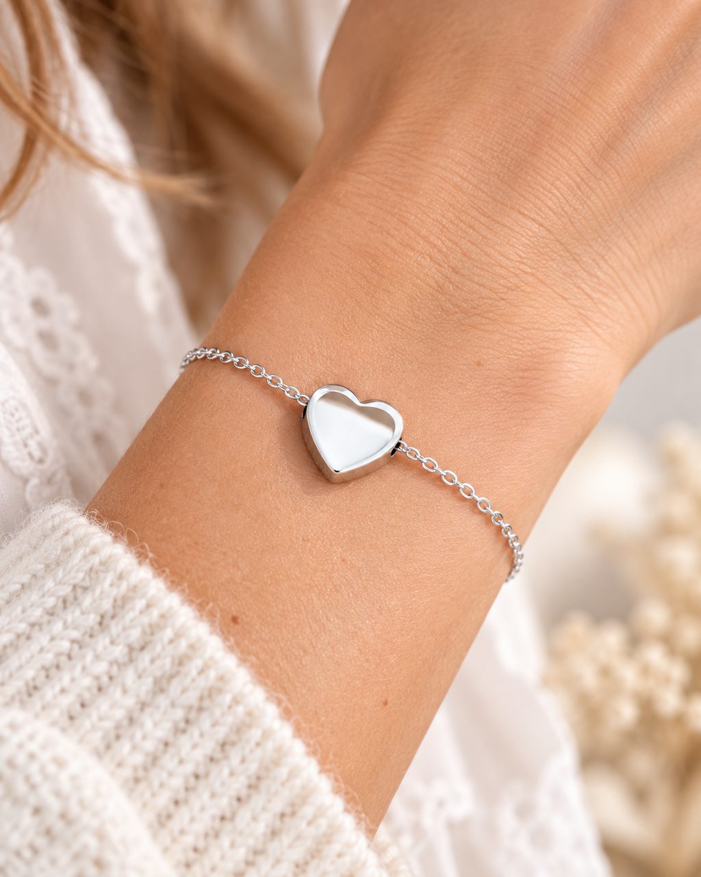 Personalized Small Heart Photo & Text Engraving Bracelet