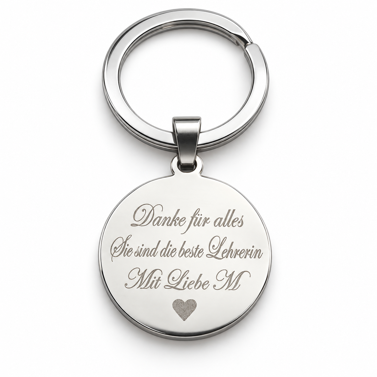 Personalized Round Disc Photo & Text Engraving Pendant