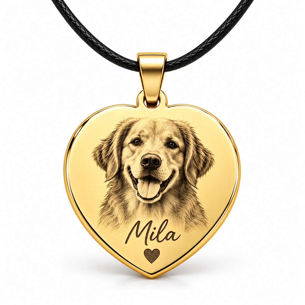 Personalized Heart Photo & Text Engraving Pendant