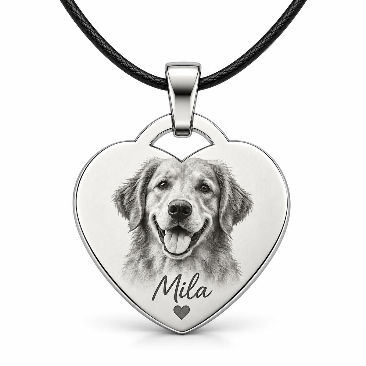 Personalized Heart Photo & Text Engraving Pendant