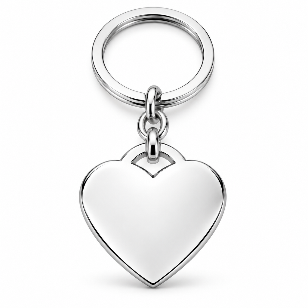 Silver + Keyring: Personalized silver heart pendant keyring