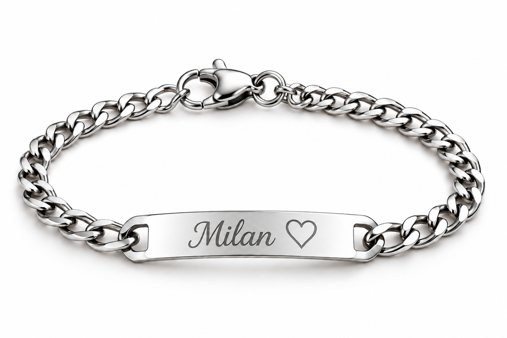 Personalisiertes Herren- & Unisex-ID-Armband aus Edelstahl