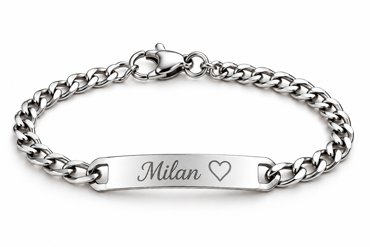 Personalisiertes Herren- & Unisex-ID-Armband aus Edelstahl