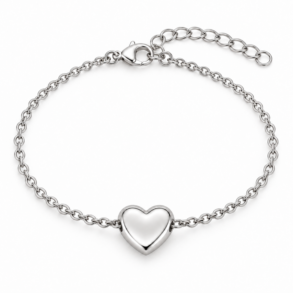 Personalized Small Heart Photo & Text Engraving Bracelet