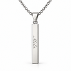 Personalized Engraved Bar Pendant – Stainless Steel