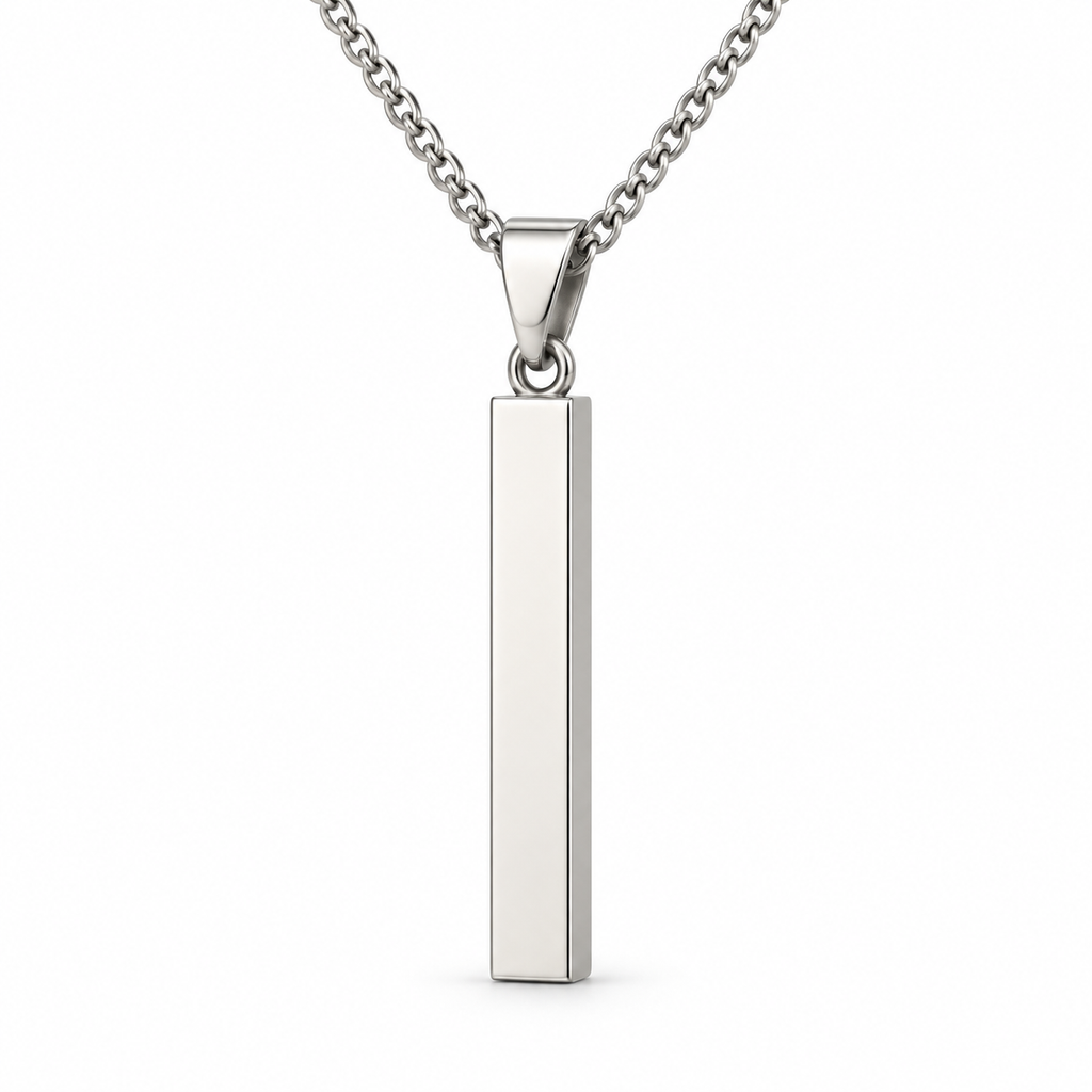 Personalized Engraved Bar Pendant – Stainless Steel