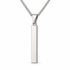 Personalized Engraved Bar Pendant – Stainless Steel