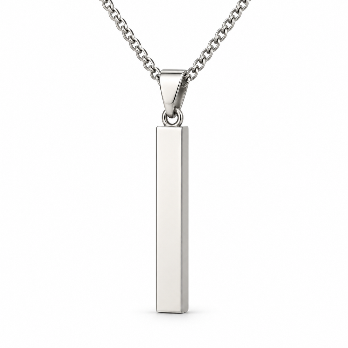 Personalized Engraved Bar Pendant – Stainless Steel