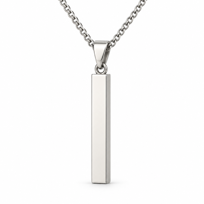 Personalized Engraved Bar Pendant – Stainless Steel