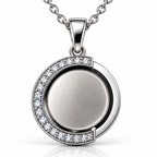 Personalized Crystal-Style Crescent Photo & Text Engraving Pendant